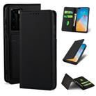 For Huawei P40 Strong Magnetism Liquid Feel Horizontal Flip Leather Case with Holder & Card Slots & Wallet(Black) - 1