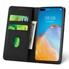 For Huawei P40 Strong Magnetism Liquid Feel Horizontal Flip Leather Case with Holder & Card Slots & Wallet(Black) - 3