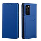 For Huawei P40 Strong Magnetism Liquid Feel Horizontal Flip Leather Case with Holder & Card Slots & Wallet(Blue) - 2