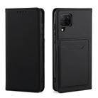 For Huawei P40 Lite Strong Magnetism Liquid Feel Horizontal Flip Leather Case with Holder & Card Slots & Wallet(Black) - 2