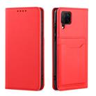 For Huawei P40 Lite Strong Magnetism Liquid Feel Horizontal Flip Leather Case with Holder & Card Slots & Wallet(Red) - 2