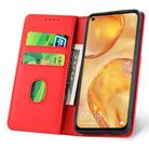 For Huawei P40 Lite Strong Magnetism Liquid Feel Horizontal Flip Leather Case with Holder & Card Slots & Wallet(Red) - 3