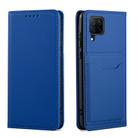 For Huawei P40 Lite Strong Magnetism Liquid Feel Horizontal Flip Leather Case with Holder & Card Slots & Wallet(Blue) - 2