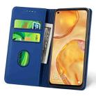 For Huawei P40 Lite Strong Magnetism Liquid Feel Horizontal Flip Leather Case with Holder & Card Slots & Wallet(Blue) - 3