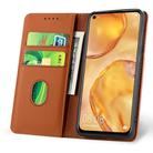 For Huawei P40 Lite Strong Magnetism Liquid Feel Horizontal Flip Leather Case with Holder & Card Slots & Wallet(Brown) - 3