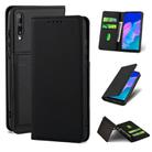 For Huawei P40 Lite E Strong Magnetism Liquid Feel Horizontal Flip Leather Case with Holder & Card Slots & Wallet(Black) - 1