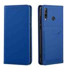 For Huawei P40 Lite E Strong Magnetism Liquid Feel Horizontal Flip Leather Case with Holder & Card Slots & Wallet(Blue) - 2