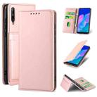 For Huawei P40 Lite E Strong Magnetism Liquid Feel Horizontal Flip Leather Case with Holder & Card Slots & Wallet(Rose Gold) - 1