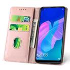 For Huawei P40 Lite E Strong Magnetism Liquid Feel Horizontal Flip Leather Case with Holder & Card Slots & Wallet(Rose Gold) - 3