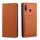 For Huawei P40 Lite E Strong Magnetism Liquid Feel Horizontal Flip Leather Case with Holder & Card Slots & Wallet(Brown) - 2