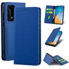 For Huawei P40 Pro Strong Magnetism Liquid Feel Horizontal Flip Leather Case with Holder & Card Slots & Wallet(Blue) - 1