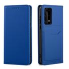 For Huawei P40 Pro Strong Magnetism Liquid Feel Horizontal Flip Leather Case with Holder & Card Slots & Wallet(Blue) - 2