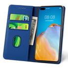 For Huawei P40 Pro Strong Magnetism Liquid Feel Horizontal Flip Leather Case with Holder & Card Slots & Wallet(Blue) - 3