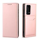 For Huawei P40 Pro Strong Magnetism Liquid Feel Horizontal Flip Leather Case with Holder & Card Slots & Wallet(Rose Gold) - 1