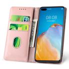 For Huawei P40 Pro Strong Magnetism Liquid Feel Horizontal Flip Leather Case with Holder & Card Slots & Wallet(Rose Gold) - 2