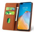 For Huawei P40 Pro Strong Magnetism Liquid Feel Horizontal Flip Leather Case with Holder & Card Slots & Wallet(Brown) - 3