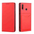 For Huawei Y7p Strong Magnetism Liquid Feel Horizontal Flip Leather Case with Holder & Card Slots & Wallet(Red) - 2