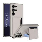 For Samsung Galaxy S25 Ultra 5G GKK Ultra-thin Leather Card Slots Phone Case With Magnetic Holder(Titanium Gray) - 1