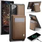 For Samsung Galaxy Note20 JEEHOOD J06 British Style RFID MagSafe Card Bag PU Phone Case(Brown) - 1