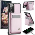 For Samsung Galaxy Note20 JEEHOOD J06 British Style RFID MagSafe Card Bag PU Phone Case(Pink) - 1