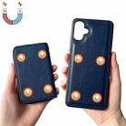 For Samsung Galaxy A06 5G / 4G Solid Color Zipper 11-Card Slots Bag Phone Case with Lanyard(Blue) - 3
