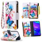 For OPPO A5 (2020) Colored Drawing Pattern Zipper Horizontal Flip Leather Case with Holder & Card Slots & Wallet(Two Butterflies) - 1