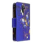 For OPPO A5 (2020) Colored Drawing Pattern Zipper Horizontal Flip Leather Case with Holder & Card Slots & Wallet(Purple Butterfly) - 3