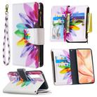 For OPPO Find S2 Pro Colored Drawing Pattern Zipper Horizontal Flip Leather Case with Holder & Card Slots & Wallet(Sun Flower) - 1