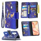 For OPPO Find S2 Pro Colored Drawing Pattern Zipper Horizontal Flip Leather Case with Holder & Card Slots & Wallet(Purple Butterfly) - 1