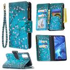 For OPPO Reno 4 5G Colored Drawing Pattern Zipper Horizontal Flip Leather Case with Holder & Card Slots & Wallet(Plum Blossom) - 1