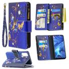 For OPPO Reno 4 5G Colored Drawing Pattern Zipper Horizontal Flip Leather Case with Holder & Card Slots & Wallet(Purple Butterfly) - 1