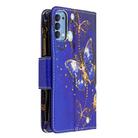 For OPPO Reno 4 5G Colored Drawing Pattern Zipper Horizontal Flip Leather Case with Holder & Card Slots & Wallet(Purple Butterfly) - 3