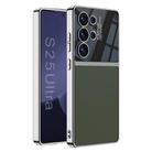 For Samsung Galaxy S25 Ultra 5G GKK Plating TPU + Leather Full Coverage Phone Case(Green) - 1