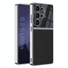 For Samsung Galaxy S25 Ultra 5G GKK Plating TPU + Leather Full Coverage Phone Case(Carbon Fibre) - 1