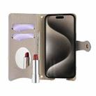 For iPhone 16 Pro Crossbody Chain Fishtail Litchi Leather Phone Case(Grey) - 3