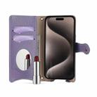 For iPhone 14 Pro Crossbody Chain Fishtail Litchi Leather Phone Case(Purple) - 3