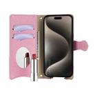 For iPhone 13 Pro Max Crossbody Chain Fishtail Litchi Leather Phone Case(Pink) - 3