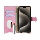 For iPhone 12 Pro Max Crossbody Chain Fishtail Litchi Leather Phone Case(Pink) - 3
