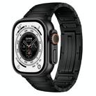 For Apple Watch 46mm / 49mm / 45mm / 44mm Integrated I-Shaped Quick Release Titanium Alloy Watch Band(Black) - 1