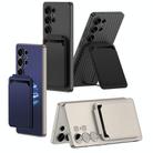 For Samsung Galaxy S25 Ultra 5G GKK Metal Paint Skin Feel Leather Crad Bag MagSafe Phone Case With Holder(Mountain Gray) - 2