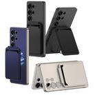 For Samsung Galaxy S25 Ultra 5G GKK Metal Paint Skin Feel Leather Crad Bag MagSafe Phone Case With Holder(Titanium Gray) - 2