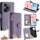 For Honor 400 Pro Global 160.8mm Crossbody Chain Fishtail Litchi Leather Phone Case(Purple) - 1