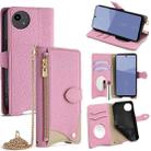 For Sharp Aquos wish5 Crossbody Chain Fishtail Litchi Leather Phone Case(Pink) - 1
