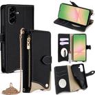 For Samsung Galaxy A56 5G Crossbody Chain Fishtail Litchi Leather Phone Case(Black) - 1
