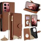For Infinix Note 50s 5G Crossbody Chain Fishtail Litchi Leather Phone Case(Brown) - 1