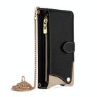 For Samsung Galaxy S22 5G Crossbody Chain Fishtail Litchi Leather Phone Case(Black) - 2