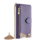For Samsung Galaxy S22+ 5G Crossbody Chain Fishtail Litchi Leather Phone Case(Purple) - 2