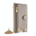 For Samsung Galaxy S23 5G Crossbody Chain Fishtail Litchi Leather Phone Case(Grey) - 2