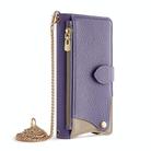 For Samsung Galaxy S23 5G Crossbody Chain Fishtail Litchi Leather Phone Case(Purple) - 2