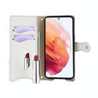 For Samsung Galaxy S23 5G Crossbody Chain Fishtail Litchi Leather Phone Case(White) - 3
